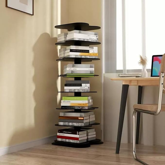 Libreria Angolare a Spirale Multi-Piano - L'Arte di Esporre i Libri nello Spazio Verticale