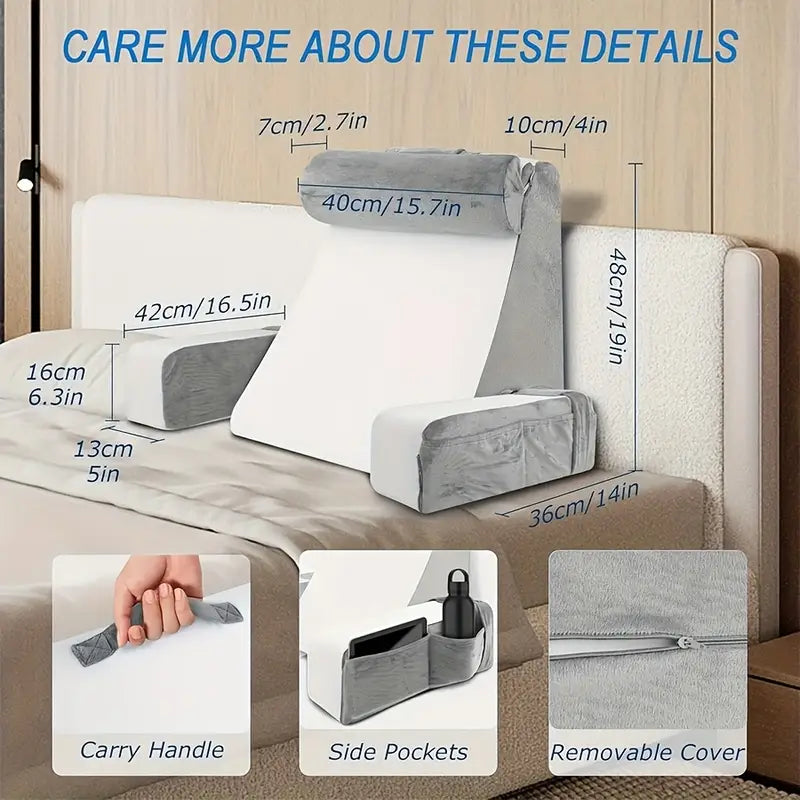 Cuscino da Lettura Ergonomico Plus - Il Supporto Perfetto per Ore di Comfort Assoluto